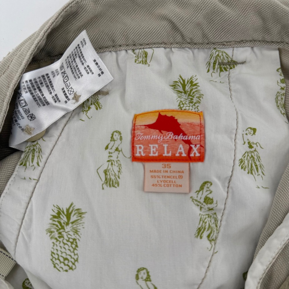 Tommy Bahama Relax Cargo Shorts Tencel Cotton Utility Khaki Tan 35 Mens - Picture 6 of 9